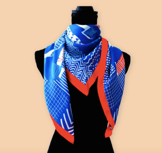 silk scarf - silhouettes